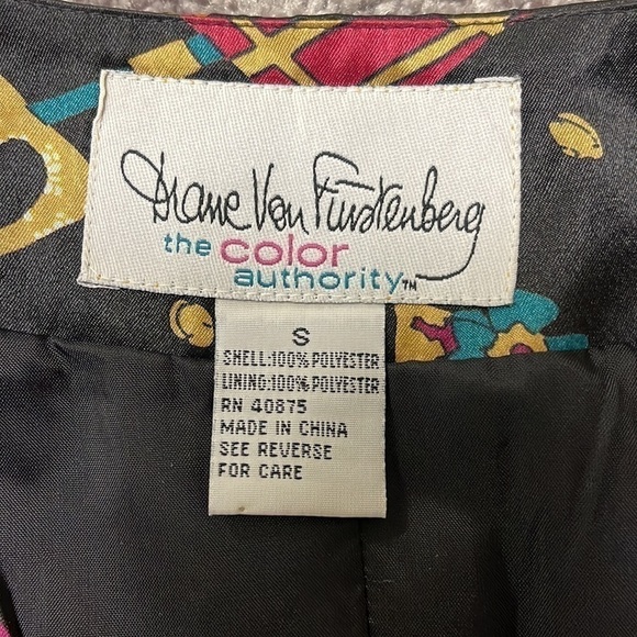 Diane von Furstenberg Vest Artsy 90s Color Authority Womens Satin size Small - Picture 5 of 5